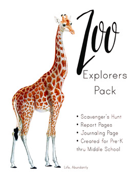 Preview of Zoo Explorer Scavenger Hunt