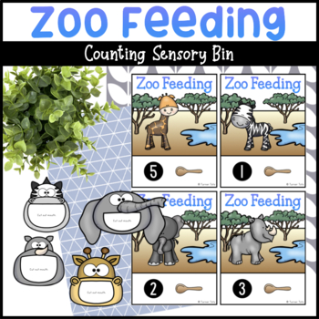 Preview of Zoo Animals Counting Sensory Bin - Zoo Math Activity for Zoo Animals