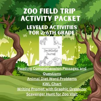 Preview of Zoo Field Trip Activity Packet and Bingo(2-6th Grade)