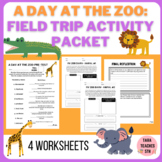 Zoo Field Trip Activity Packet: covers ecosystems, animal 