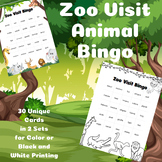 Zoo Animals Field Trip Bingo Cards |Animal Bingo|Alphabet Bingo|
