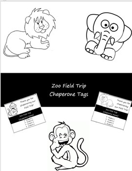 Preview of Zoo Field Trip Chaperone Tags