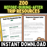 Zoo Field Trip Forms : Permission slip, Chaperone letters,
