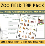 Zoo Field Trip | Printable Activities for before during an