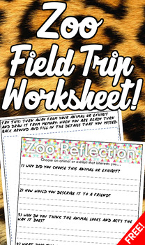 Zoo Field Trip Questions Worksheet (Free!) by MrWatts | TpT