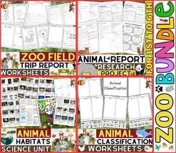 Preview of Zoo Field Trip Report | Animal Report | Habitats & Classification | Science Unit