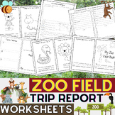 Zoo Field Trip Report Worksheets | Animal Report | Animal 