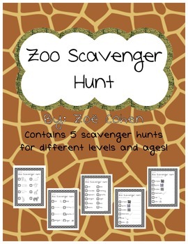 Preview of Zoo Field Trip Scavenger Hunt