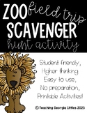 Zoo Field Trip Scavenger Hunt/ Graphic Activity