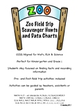 Zoo Field Trip Scavenger Hunts & Data Charts for K & 1