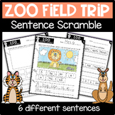 Zoo Field Trip Sentence Scramble K-1 |Animal Writing Activ