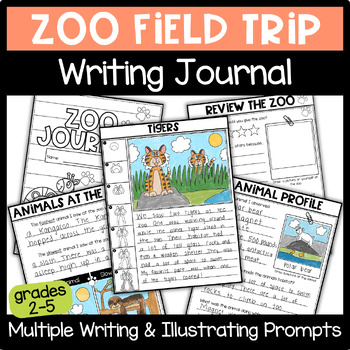 Preview of Zoo Field Trip Writing Journal 2nd-5th | Zoo Animals Activity | Zoo Writing