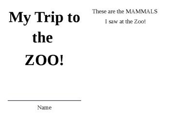 Preview of Zoo Fieldtrip Journal