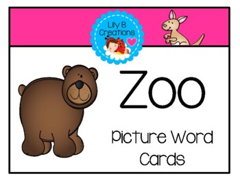 Preview of Zoo Picture Word Cards