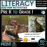 Zoo Fun Literacy Activities PreK to Grade 1