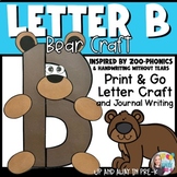 Letter B Craft & Journal Writing - Zoo Letter Craft - B for Bear