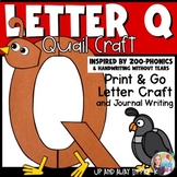 Letter Q Craft & Journal Writing - Zoo Letter Craft - Q for Quail