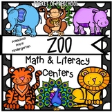 Zoo Math and Literacy Centers for Preschool, Pre-K, and Ki