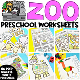 Zoo Math and Literacy Worksheets Preschool Activities Zoo Animals