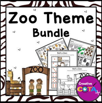 Preview of Occupational Therapy Zoo Literacy Math & Writing Worksheets & Activities