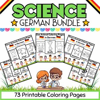 Preview of Zoo Ocean Farm Animals, Insects & Birds German Coloring BUNDLE -73 Printables