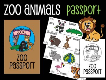 Preview of Zoo Passport : Scavenger Hunt, Zoo animals, Mini Book