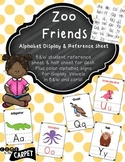 Zoo Friends Alphabet & Student Reference Sheets