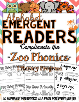 Preview of "Zoo Phonics" Inspired Emergent Reader "My Zoo Friends"
