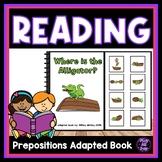 Zoo Prepositions Adapted Book and Flash Cards | Alligator 