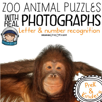 Zoo Animals Puzzle Activities for Math or Literacy Centers with Pictures