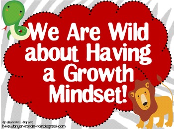 Preview of Zoo Safari Growth Mindset Posters (We Are Wild about Having a Growth Mindset!)