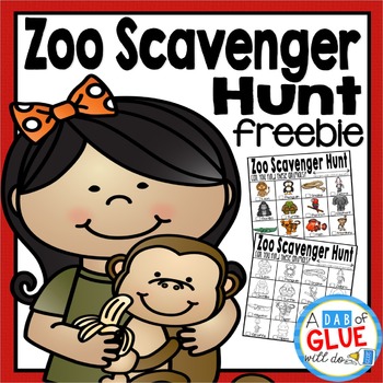 Zoo Scavenger Hunt FREEBIE by A Dab of Glue Will Do | TPT