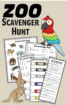 Preview of Zoo Scavenger Hunt (Fieldtrip Fun for Preschool - 6th Grade)
