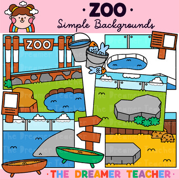 Preview of Zoo Simple Backgrounds Clipart