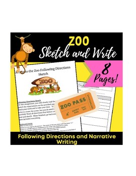 Preview of Zoo Sketch and  Write- A Following Directions and Narrative Writing Activity