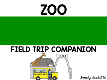 Preview of Zoo Special Education Field Trip Companion