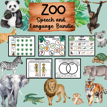 Preview of Zoo Animal Speech and Language Unit Wildlife
