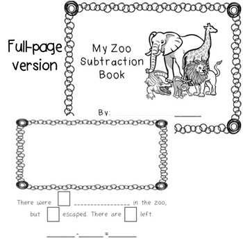 Zoo Subtraction Word Problems by Leigh Sanna | Teachers Pay Teachers