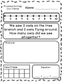 Zoo Theme Addition & Subtraction Word Problems (Kindergart