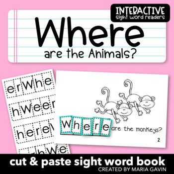 Preview of Zoo Theme Emergent Reader "Where are the Animals?" Sight Word Book