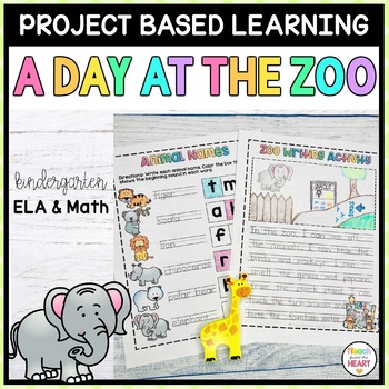 Preview of Zoo Theme Literacy and Math PBL Activities