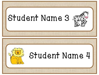 Zoo Theme Name Labels by Loving Laughing and Learning | TPT