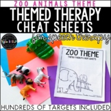 Zoo Themed Cheat Sheets for Speech Therapy: Themed SLP