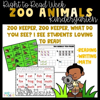 Preview of Zoo Themed Unit (Right to Read Week) Kindergarten