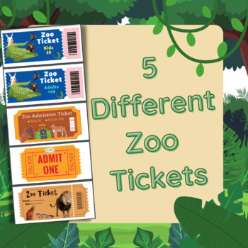 Preview of Zoo Tickets Dramatic Play