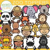 Kids and Animals Zoo Toppers Clip Art