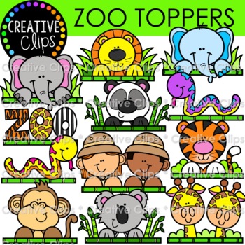 Preview of Zoo Toppers Clipart {Zoo Clipart}