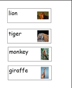 Preview of Zoo Animals vocabulary cards