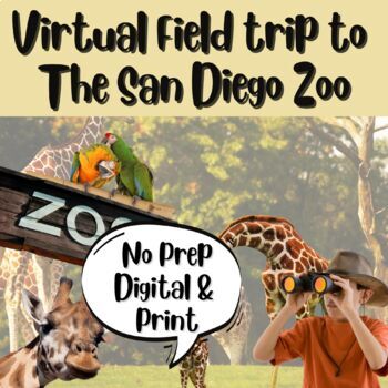 Preview of Zoo Virtual Field Trip  - No Prep Digital and Print