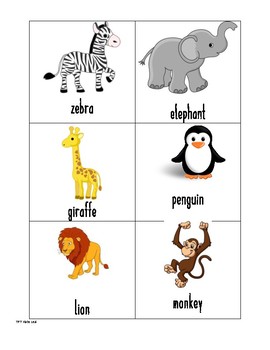 Zoo Vocabulary Cards by Life of Teachers | TPT